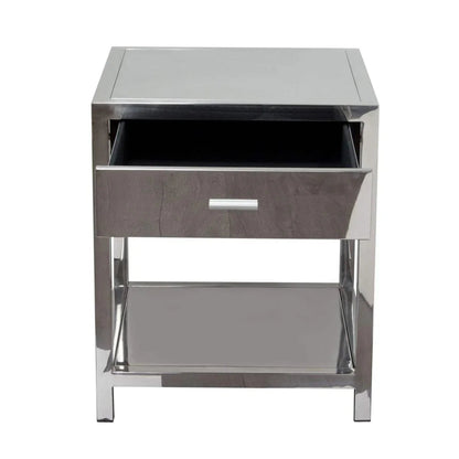 Corleo One Drawer Steel Accent Table - LOOMLAN - Diamond Sofa - Side Tables