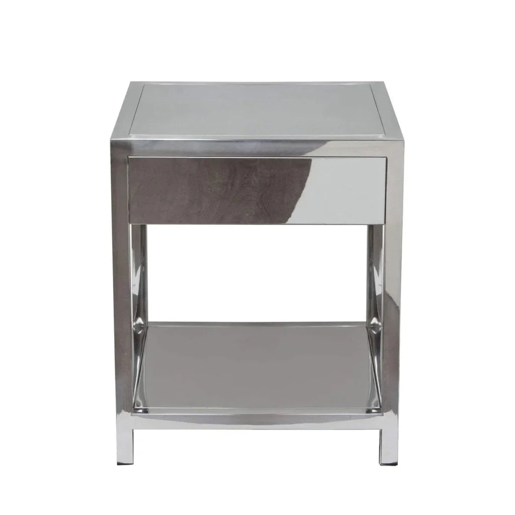 Corleo One Drawer Steel Accent Table - LOOMLAN - Diamond Sofa - Side Tables