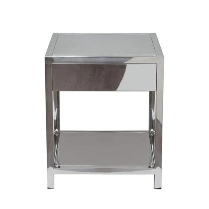 Corleo One Drawer Steel Accent Table - LOOMLAN - Diamond Sofa - Side Tables