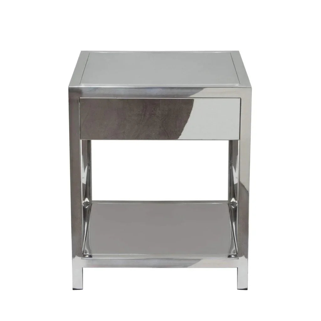 Corleo One Drawer Steel Accent Table - LOOMLAN - Diamond Sofa - Side Tables