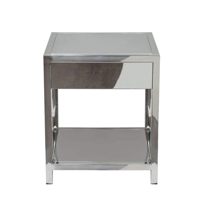 Corleo One Drawer Steel Accent Table - LOOMLAN - Diamond Sofa - Side Tables
