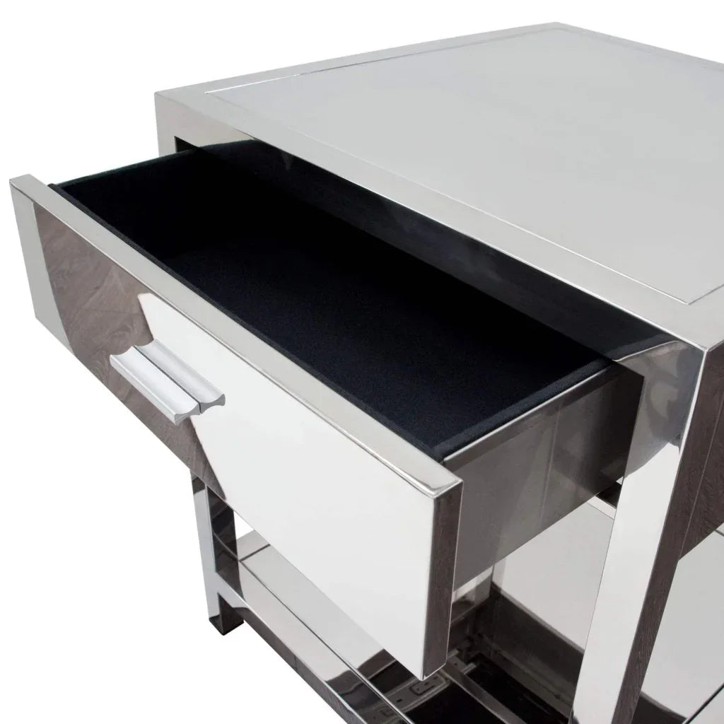 Corleo One Drawer Steel Accent Table - LOOMLAN - Diamond Sofa - Side Tables