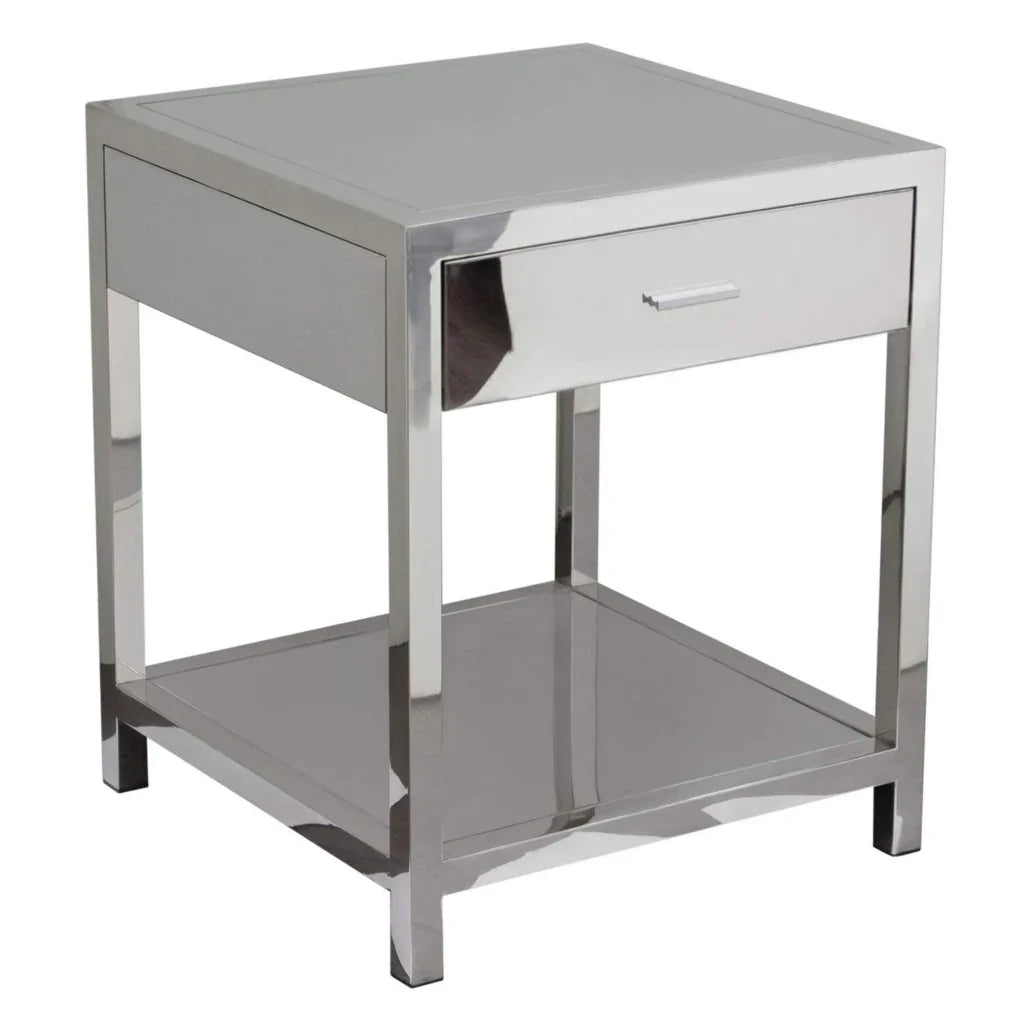 Corleo One Drawer Steel Accent Table - LOOMLAN - Diamond Sofa - Side Tables