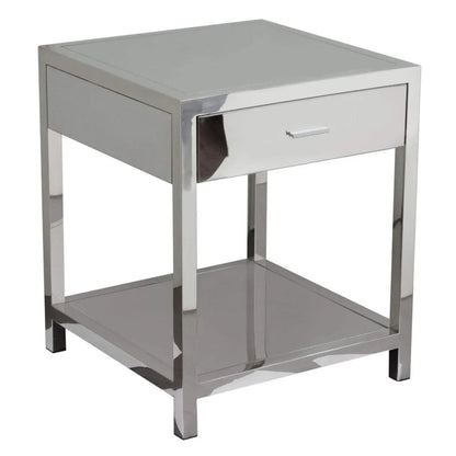 Corleo One Drawer Steel Accent Table - LOOMLAN - Diamond Sofa - Side Tables