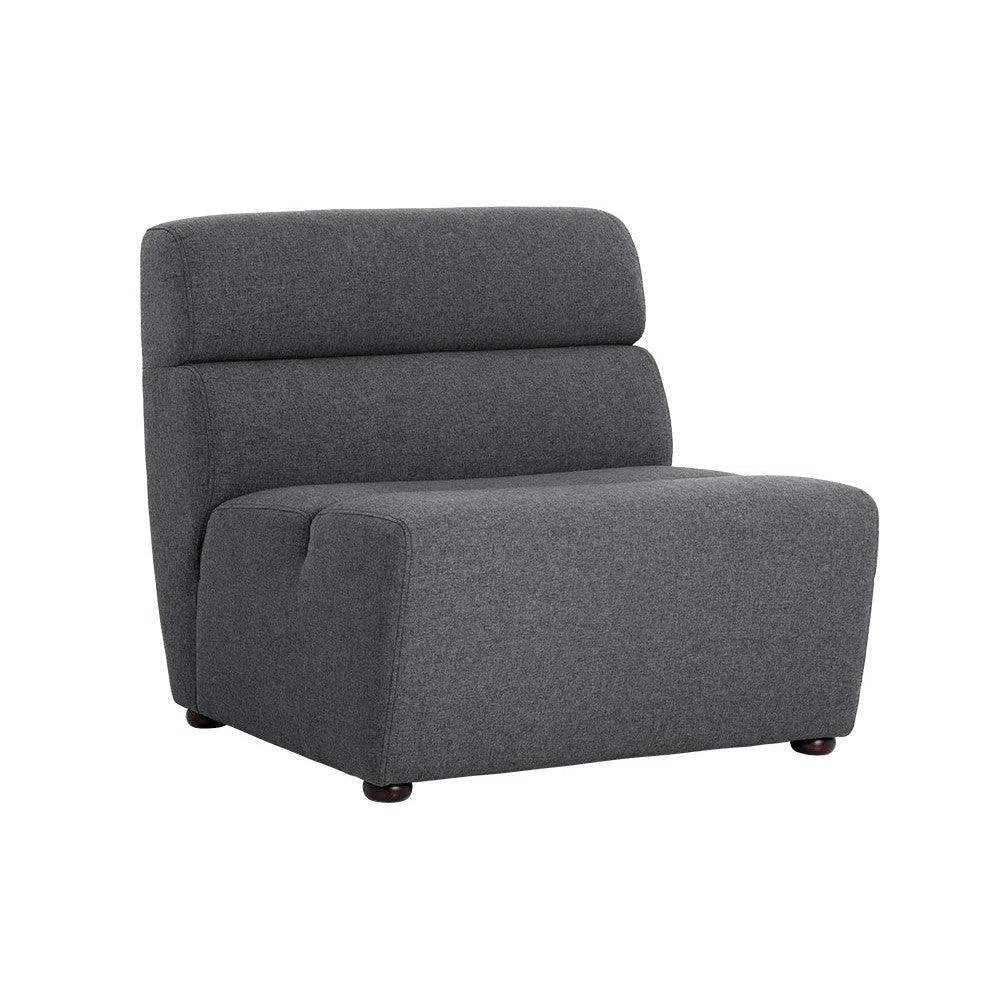 Cornell Fabric Modular Armless Chair-Modular Sofas-SUNPAN-Polo Club Kohl Grey-LOOMLAN