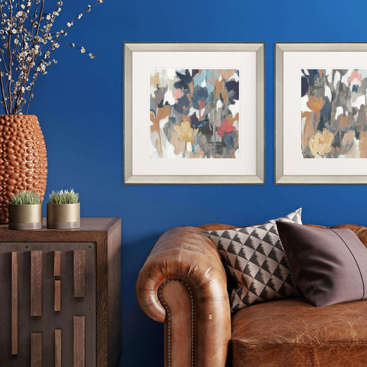 Corner Flower Stand Blue Framed Wall Art