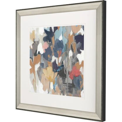 Corner Flower Stand Blue Framed Wall Art