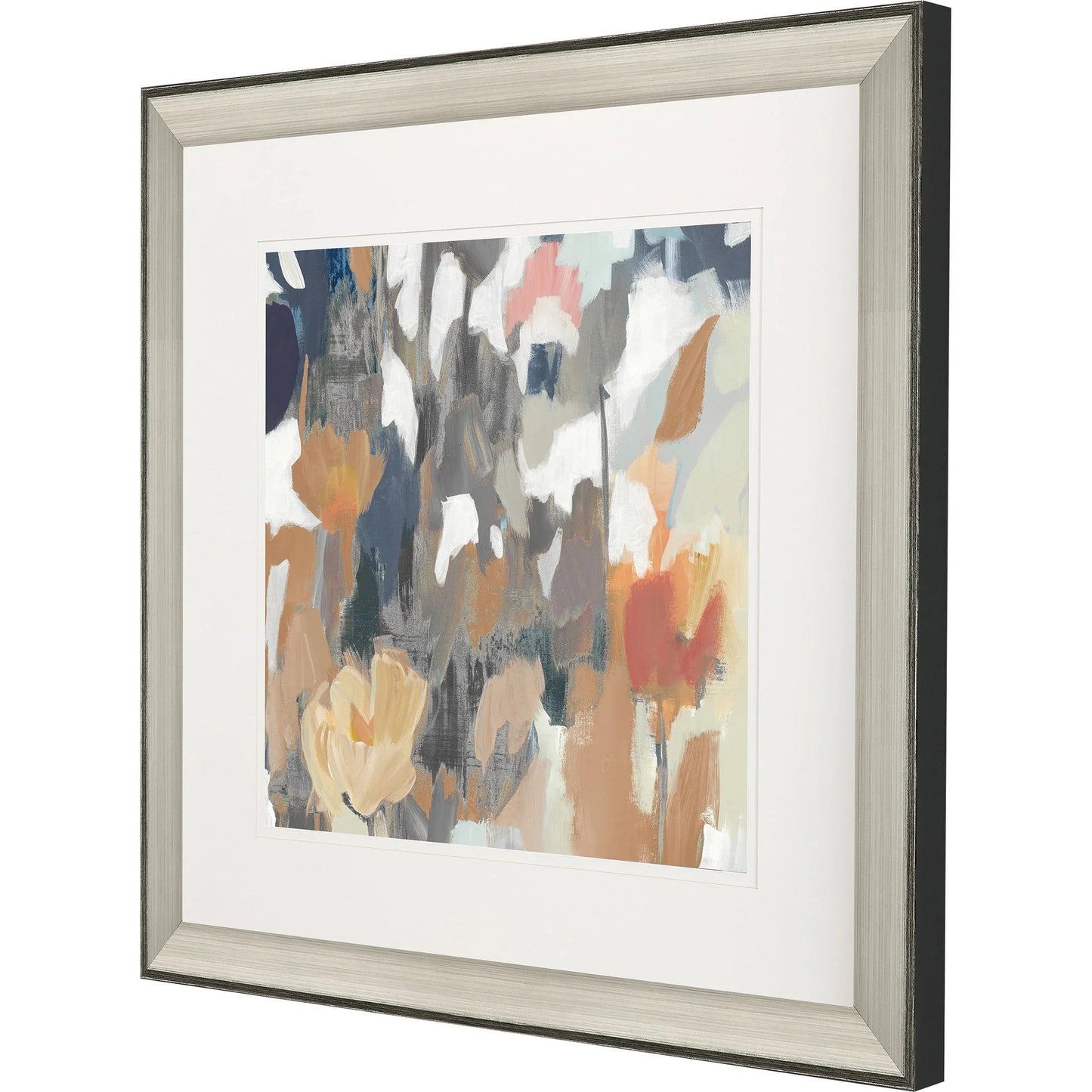 Corner Flower Stand Blue Framed Wall Art