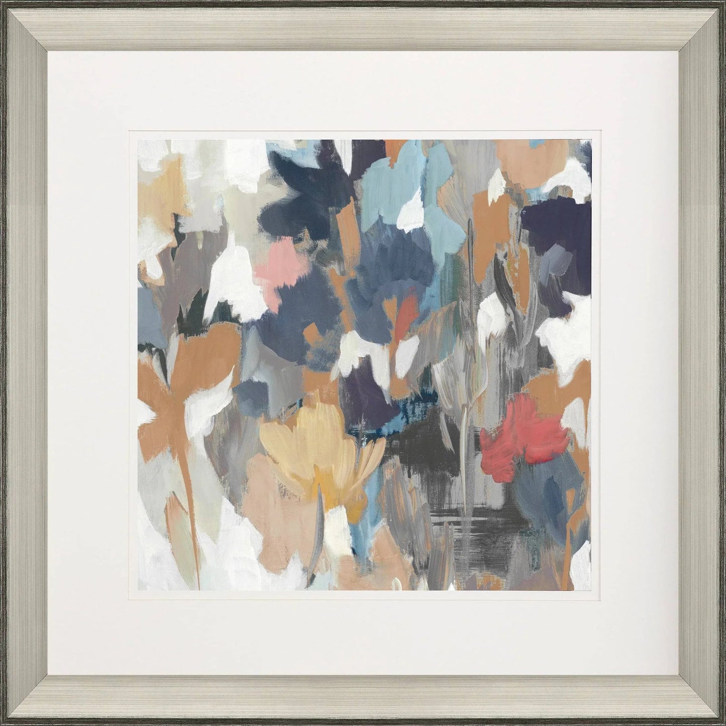 Corner Flower Stand Blue Framed Wall Art