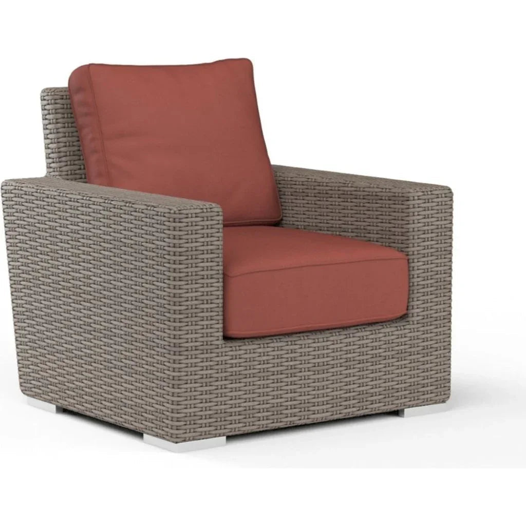 Coronado Outdoor Club Chair Sunbrella Cushion-Outdoor Accent Chairs-Sunset West-Canvas Henna-LOOMLAN