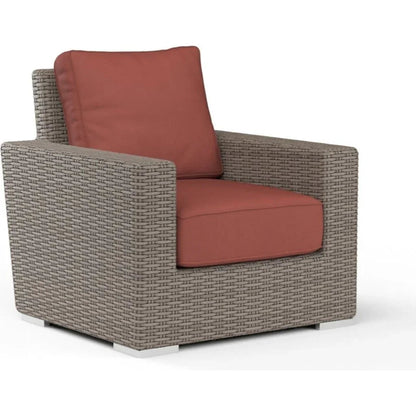 Coronado Outdoor Club Chair Sunbrella Cushion-Outdoor Accent Chairs-Sunset West-Canvas Henna-LOOMLAN