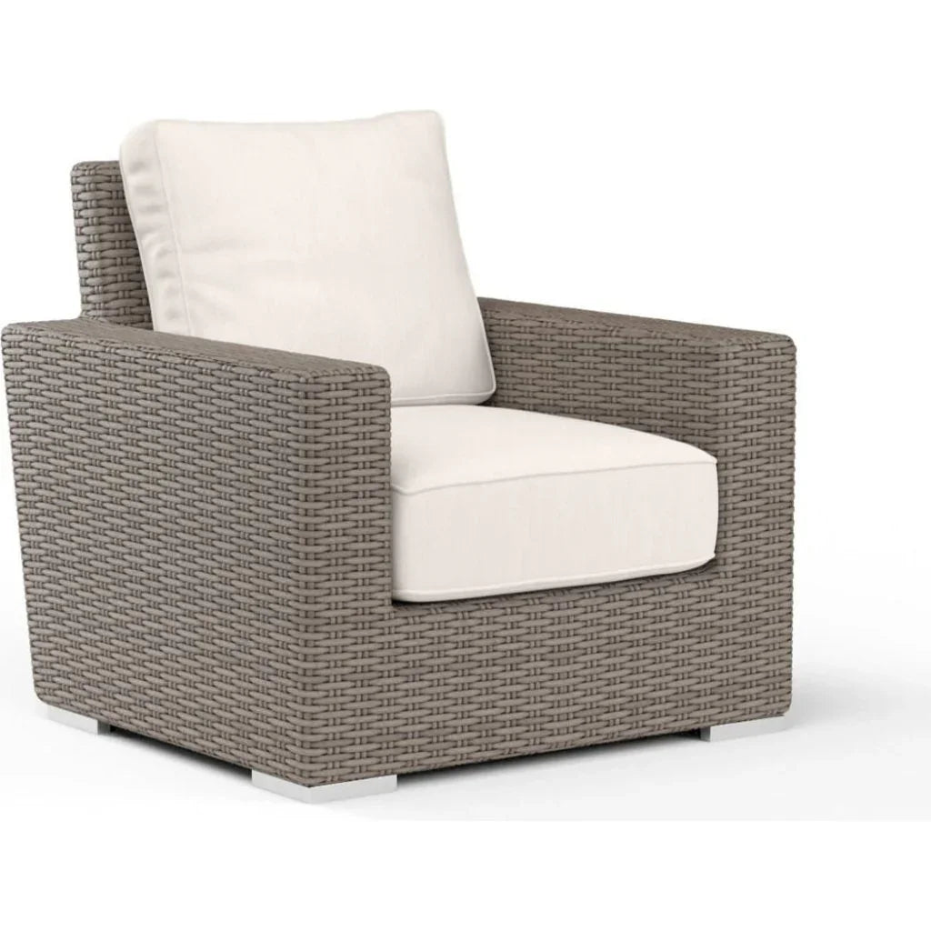 Coronado Outdoor Club Chair Sunbrella Cushion-Outdoor Accent Chairs-Sunset West-Canvas Natural-LOOMLAN