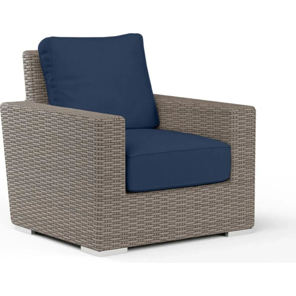 Coronado Outdoor Club Chair Sunbrella Cushion-Outdoor Accent Chairs-Sunset West-Spectrum Indigo-LOOMLAN
