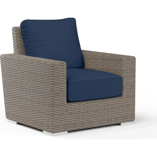 Coronado Outdoor Club Chair Sunbrella Cushion-Outdoor Accent Chairs-Sunset West-Spectrum Indigo-LOOMLAN