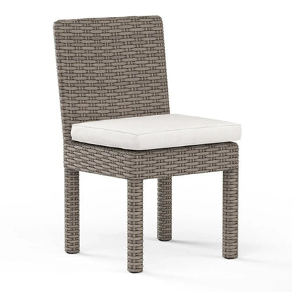 Coronado Sunbrella Armless Outdoor Dining Chair 2PC-Outdoor Dining Chairs-Sunset West-Canvas Flax-LOOMLAN