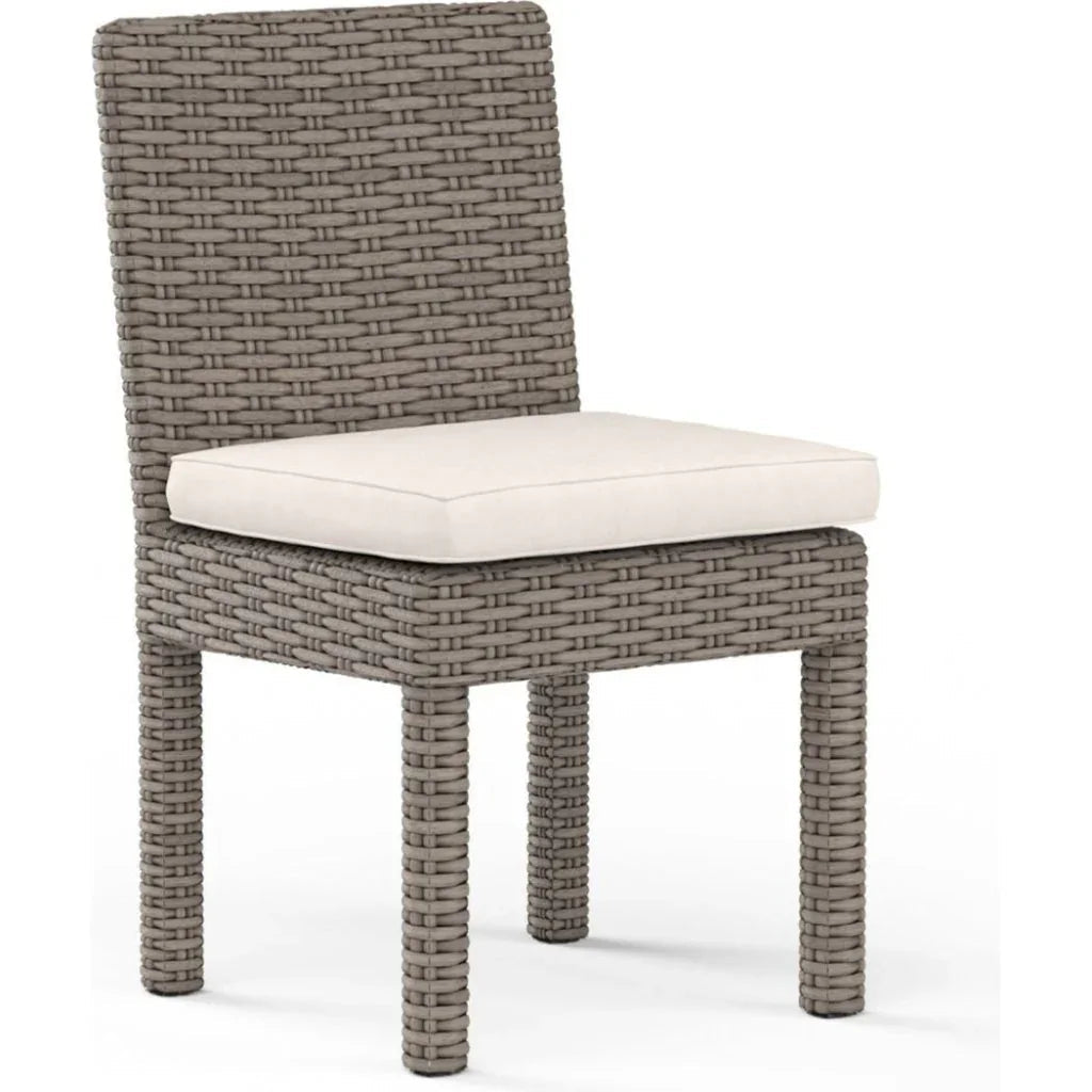 Coronado Sunbrella Armless Outdoor Dining Chair 2PC-Outdoor Dining Chairs-Sunset West-Canvas Natural-LOOMLAN