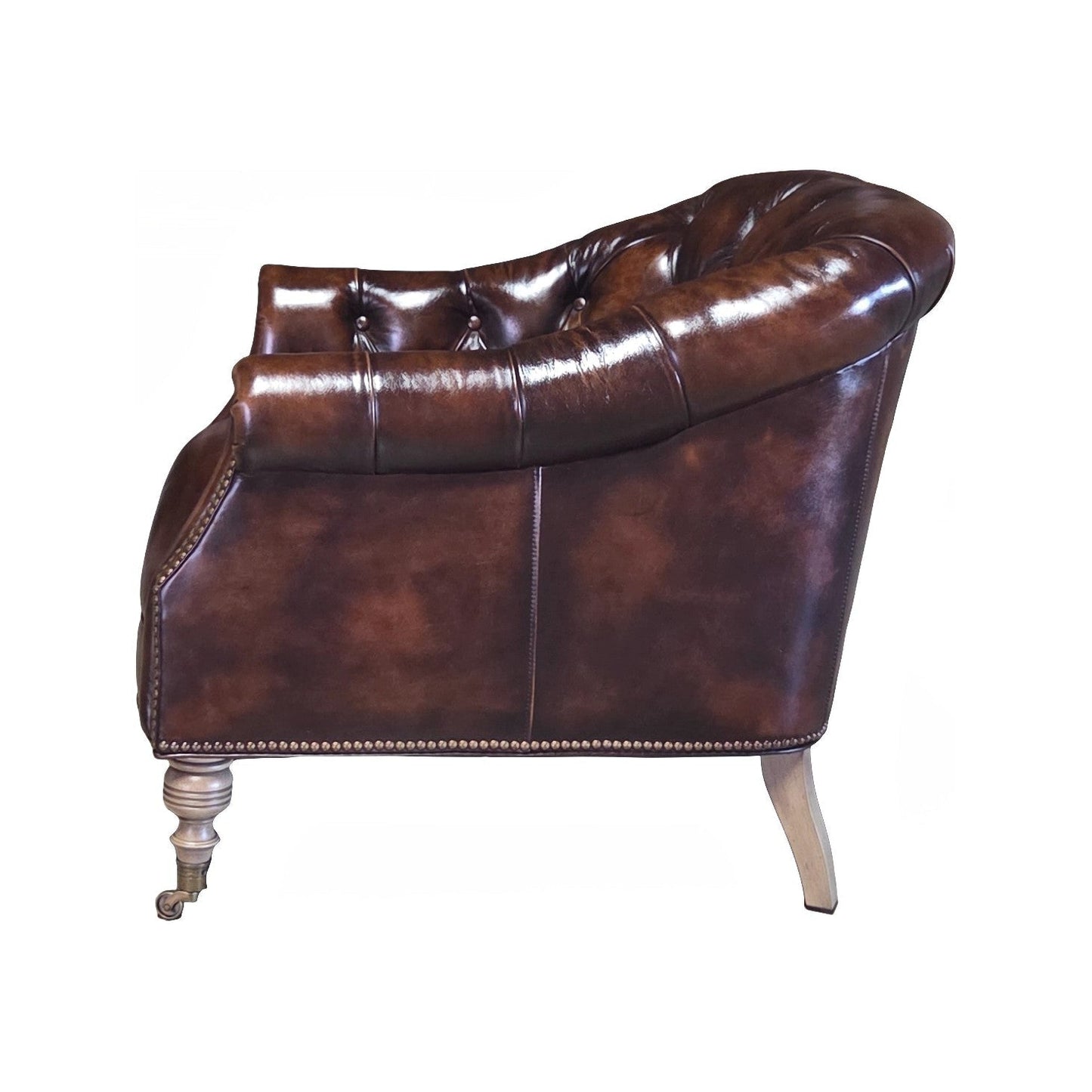 Corrine Tufted Back Leather Arm Chair