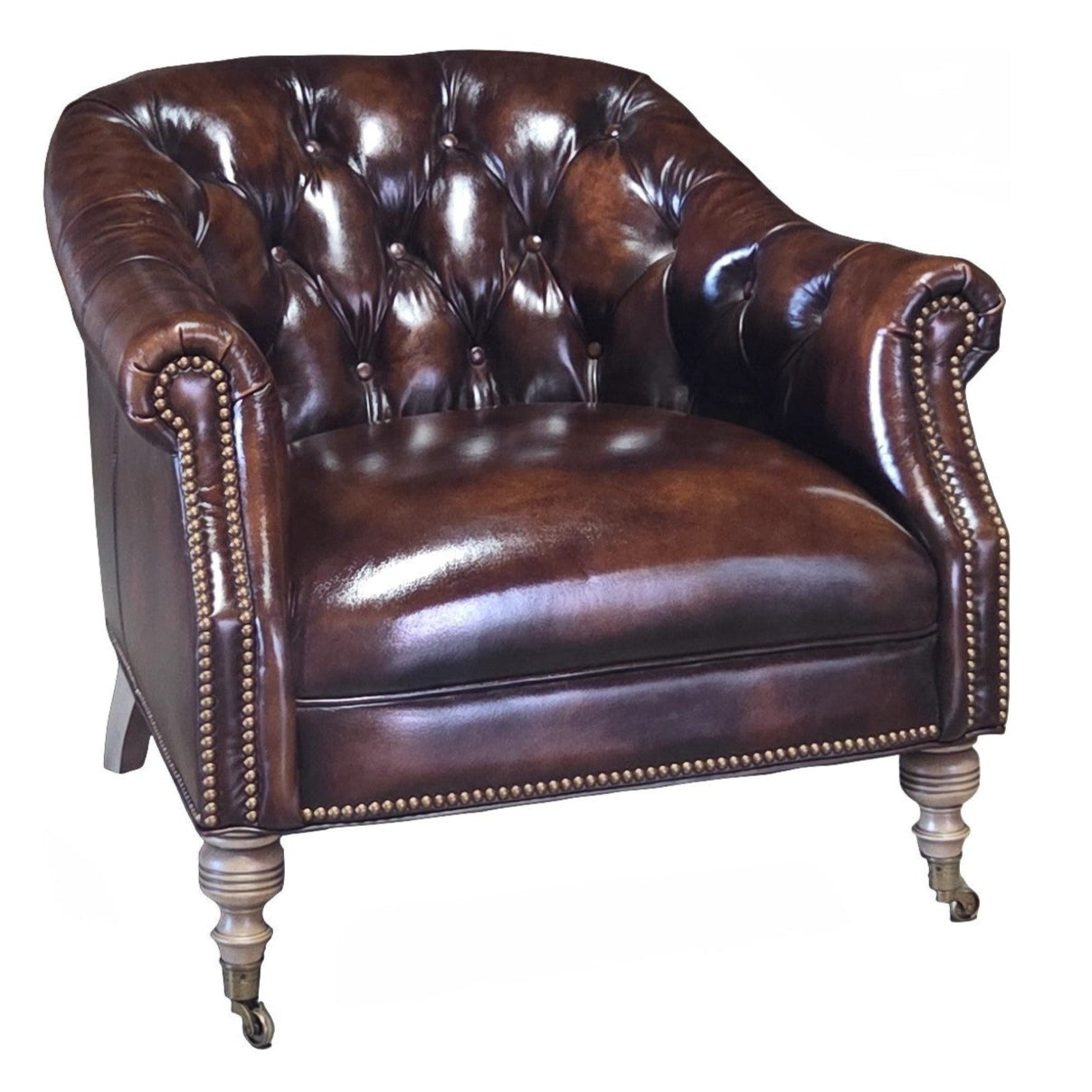 Corrine Tufted Back Leather Arm Chair