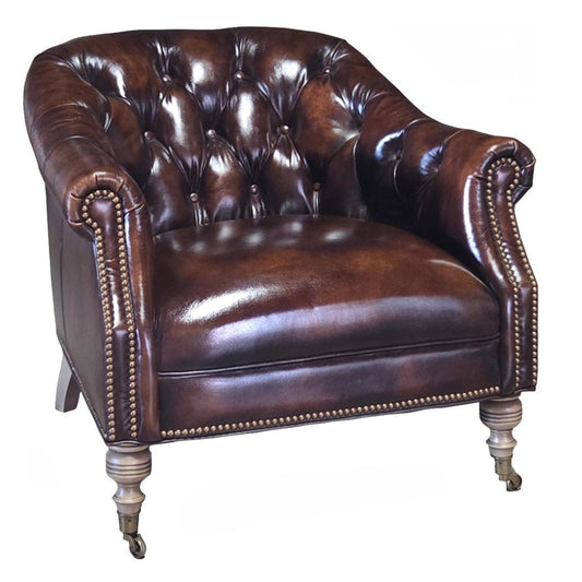 Corrine Tufted Back Leather Arm Chair
