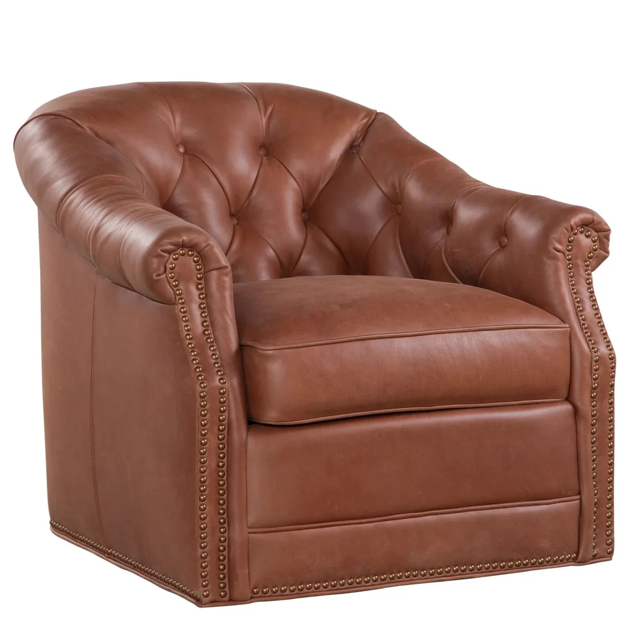 Corrine Leather Elegance Swivel Chair