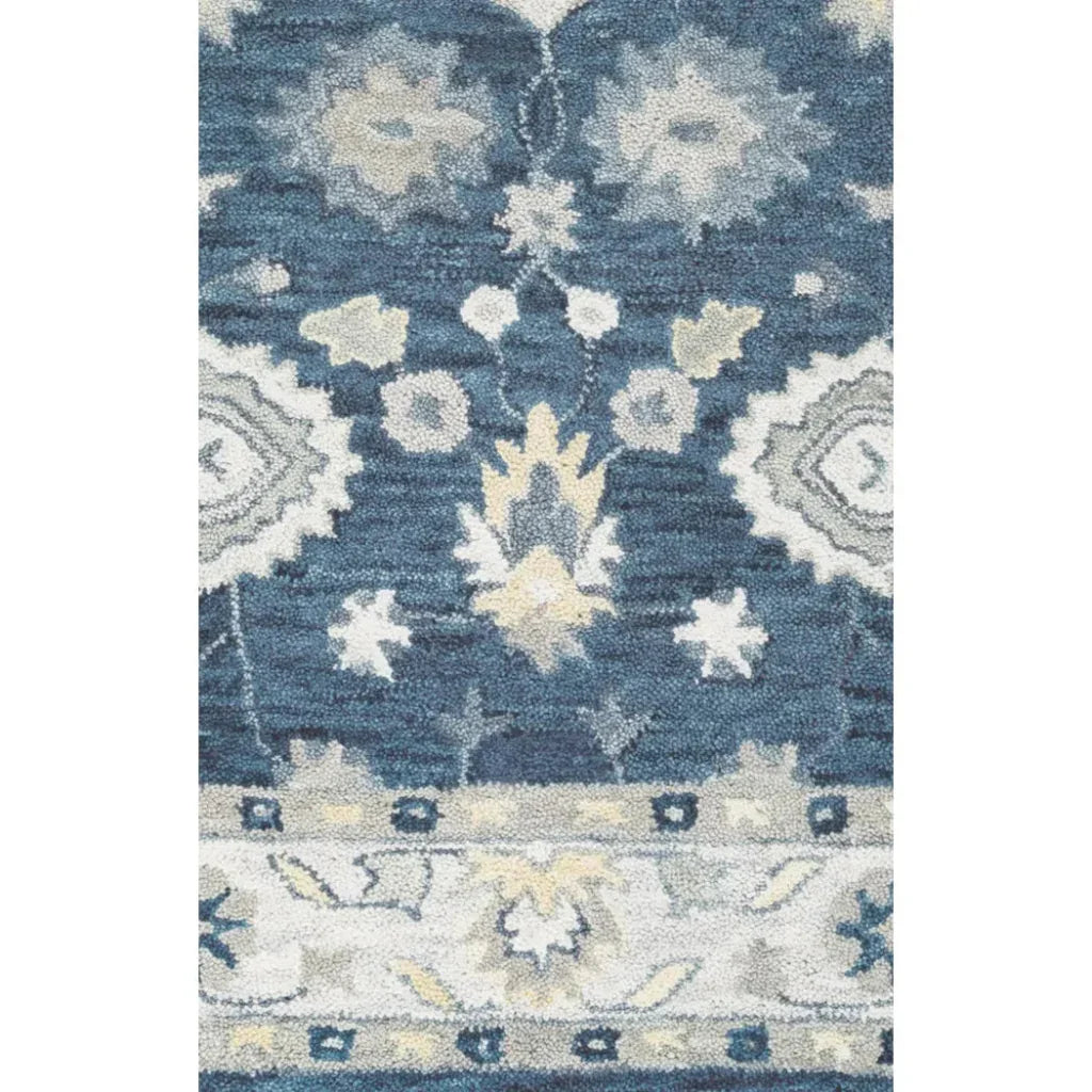Cors Wool Blue Hallway Kitchen Runner Rug - LOOMLAN - LOOMLAN - Area Rugs