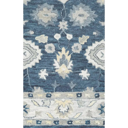 Cors Wool Blue Hallway Kitchen Runner Rug - LOOMLAN - LOOMLAN - Area Rugs