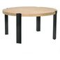 Corso Wood and Steel Round Dining Table-Dining Tables-Noir-LOOMLAN