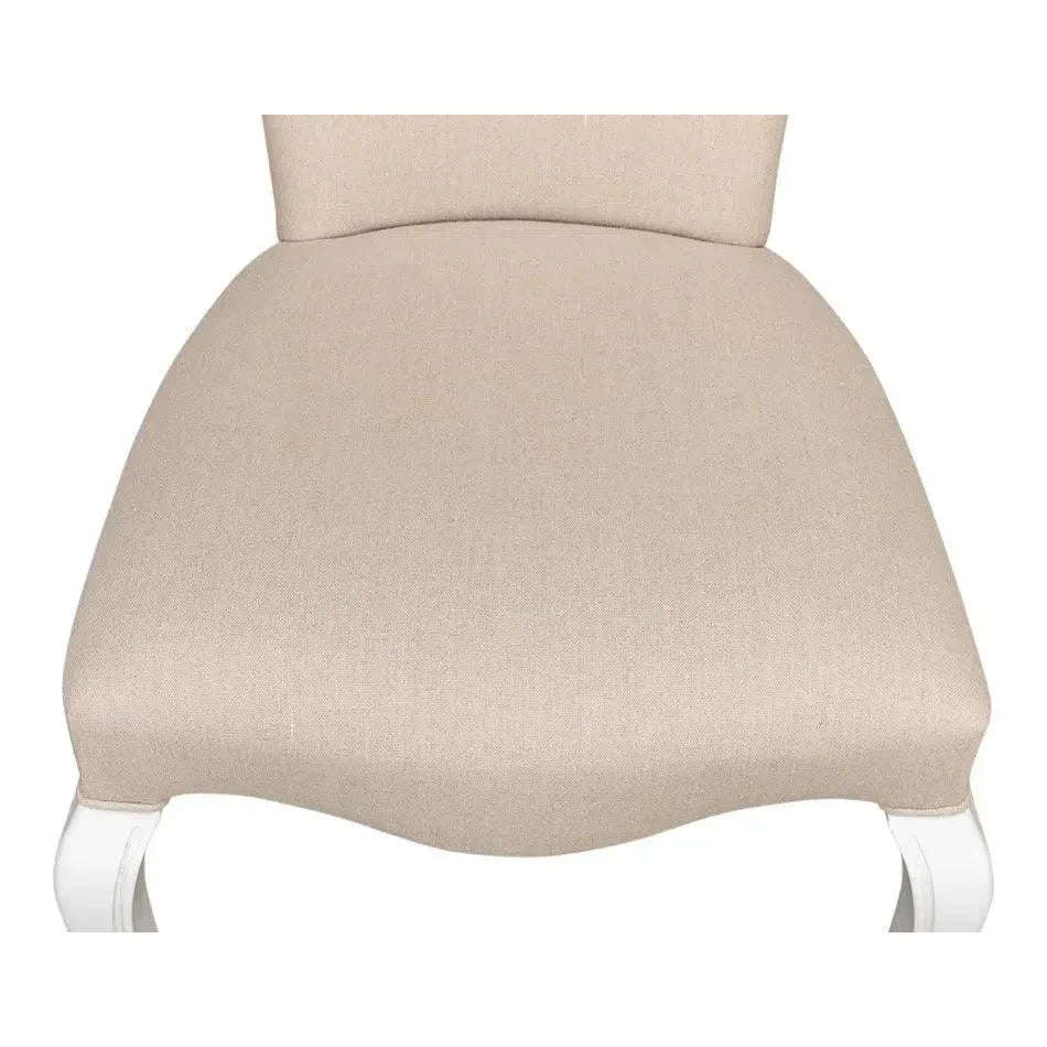 Side chair Cortina White With Linen Flax - LOOMLAN - Sarreid - Accent Chairs