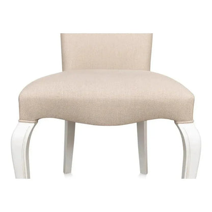 Side chair Cortina White With Linen Flax - LOOMLAN - Sarreid - Accent Chairs