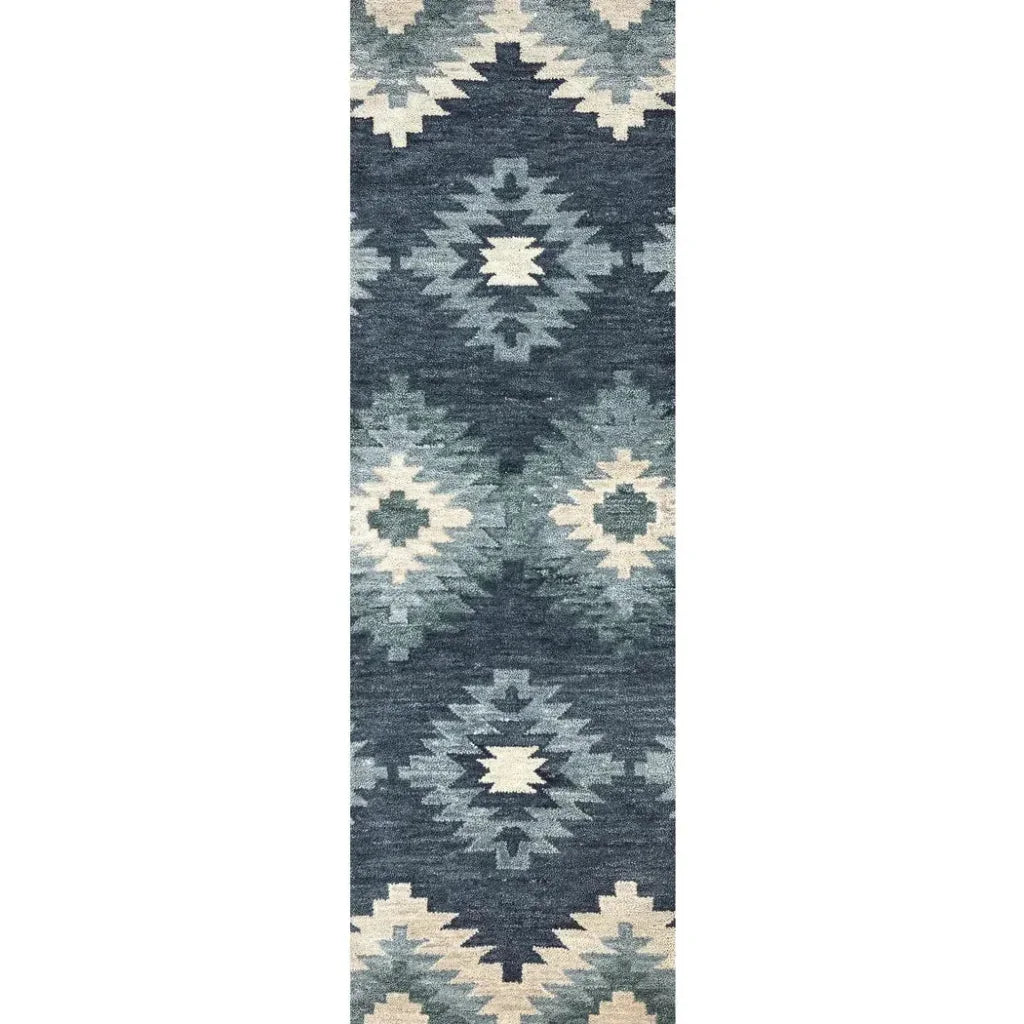 Cosc Wool Blue Hallway Kitchen Runner Rug - LOOMLAN - LOOMLAN - Area Rugs