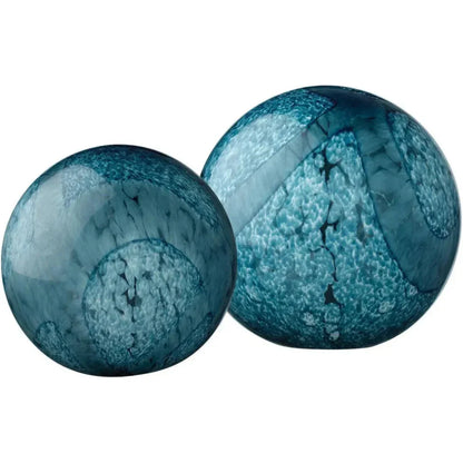 Cosmos Hand Blow Glass Balls (Set of 2) - LOOMLAN - Jamie Young - Statues & Sculptures