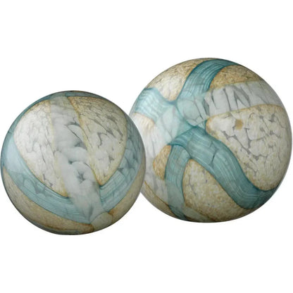 Cosmos Hand Blow Glass Balls (Set of 2) - LOOMLAN - Jamie Young - Statues & Sculptures