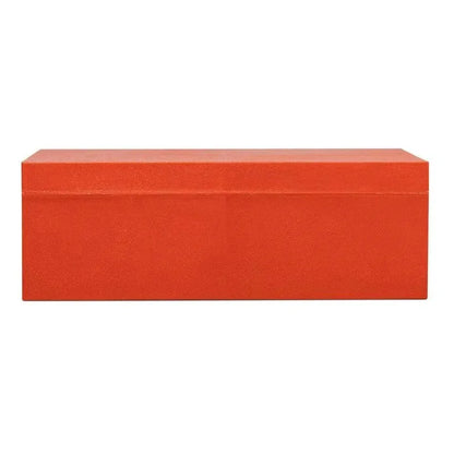 Cosmos Leather & Mdf Orange Nesting Boxes Set of 3 - LOOMLAN - Sarreid - Boxes & Bowls