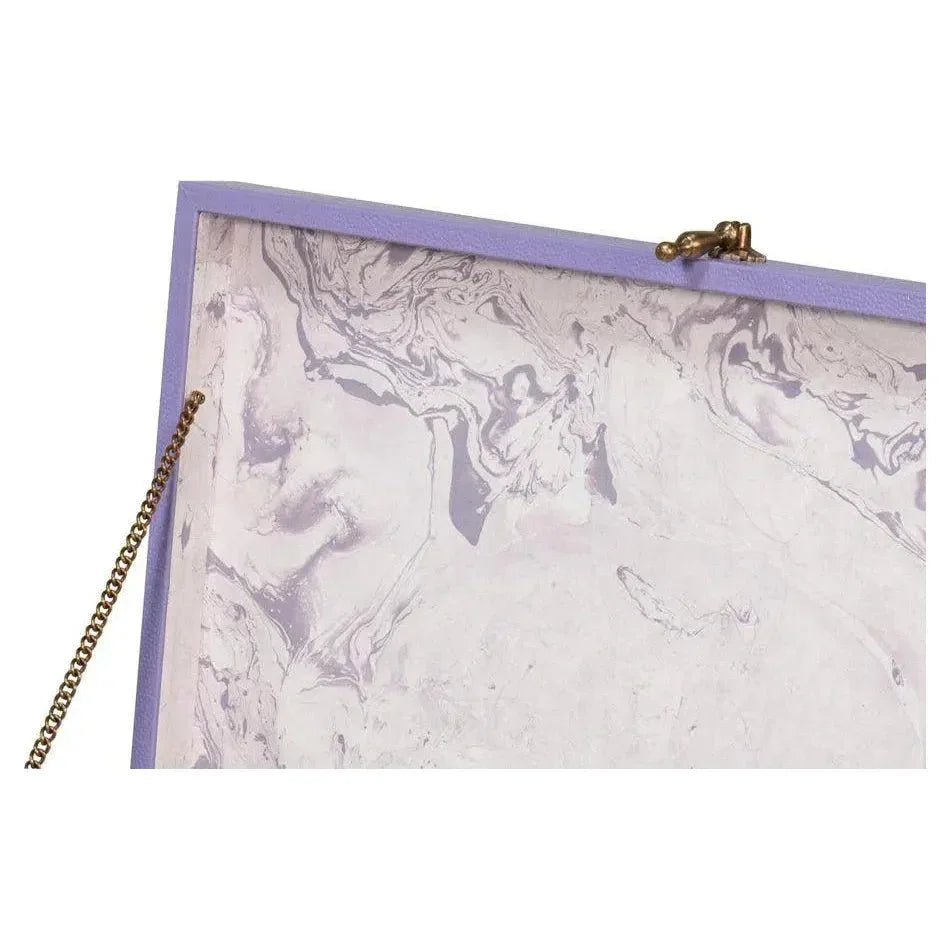 Cosmos Leather & Mdf Purple Nesting Boxes Set of 3 - LOOMLAN - Sarreid - Boxes & Bowls