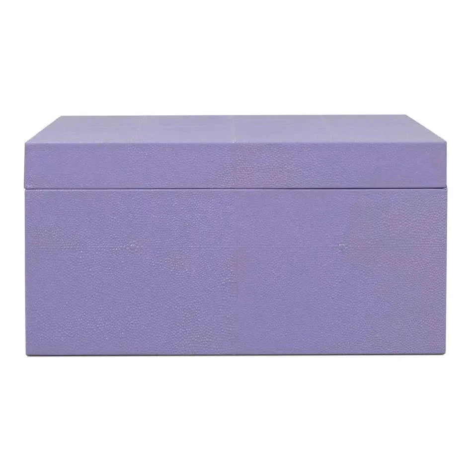 Cosmos Leather & Mdf Purple Nesting Boxes Set of 3 - LOOMLAN - Sarreid - Boxes & Bowls