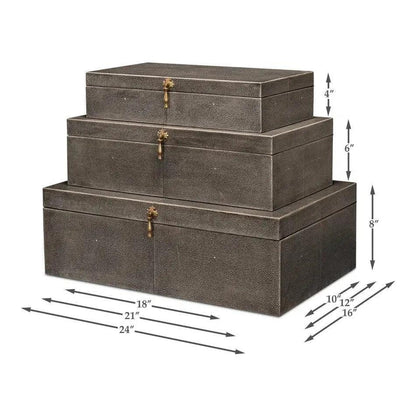 Cosmos Nesting Boxes Set Of Three - LOOMLAN - Sarreid - Boxes & Bowls