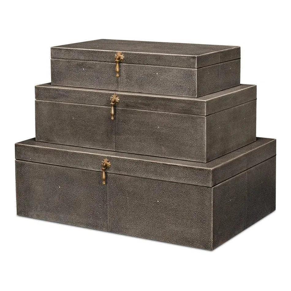 Cosmos Nesting Boxes Set Of Three - LOOMLAN - Sarreid - Boxes & Bowls