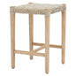 Costa Backless Counter Stool Taupe Rope Mahogany Wood - LOOMLAN - Essentials For Living - Counter Stools