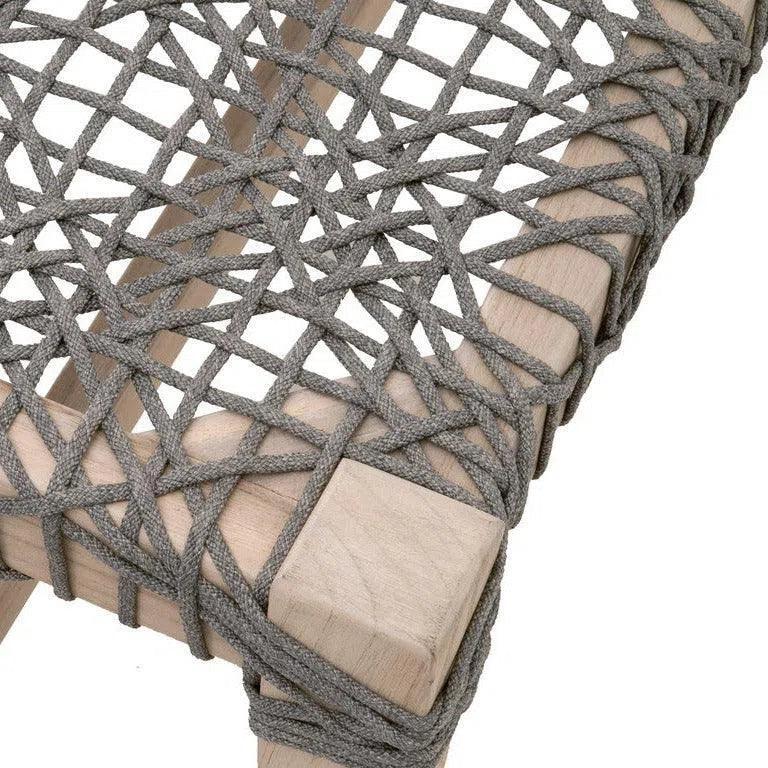 Costa Outdoor Bench Teak Wood Performance Rope-Outdoor Benches-Essentials For Living-LOOMLAN
