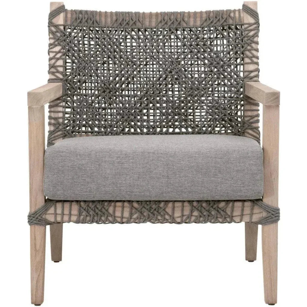 Costa Outdoor Club Chair Gray Teak-Outdoor Accent Chairs-Essentials For Living-LOOMLAN