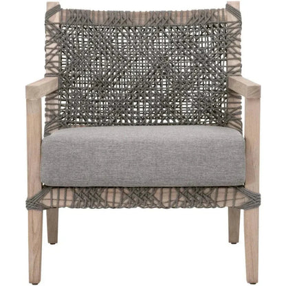 Costa Outdoor Club Chair Gray Teak-Outdoor Accent Chairs-Essentials For Living-LOOMLAN