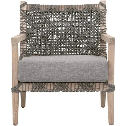 Costa Outdoor Club Chair Gray Teak-Outdoor Accent Chairs-Essentials For Living-LOOMLAN
