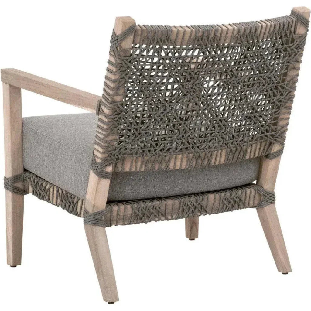 Costa Outdoor Club Chair Gray Teak-Outdoor Accent Chairs-Essentials For Living-LOOMLAN