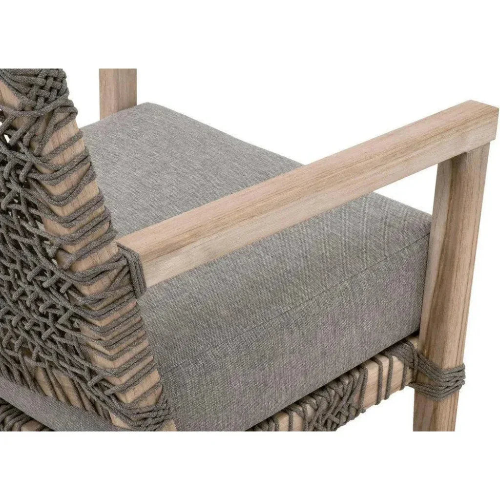 Costa Outdoor Club Chair Gray Teak-Outdoor Accent Chairs-Essentials For Living-LOOMLAN