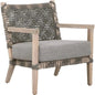 Costa Outdoor Club Chair Gray Teak-Outdoor Accent Chairs-Essentials For Living-LOOMLAN