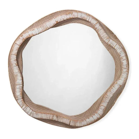 Cottage Beach Decor Rattan River Organic Wall Mirror - LOOMLAN - Jamie Young - Wall Mirrors