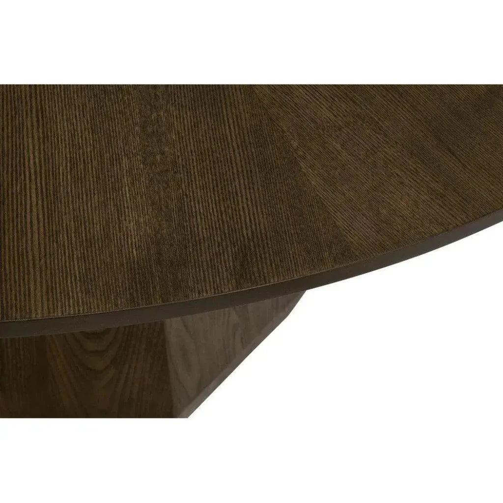 Coulter Round Brown Ash Dining Table-Dining Tables-Essentials For Living-LOOMLAN