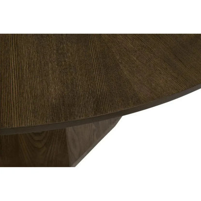 Coulter Round Brown Ash Dining Table-Dining Tables-Essentials For Living-LOOMLAN