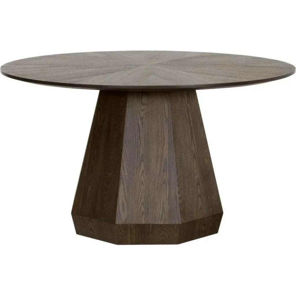 Coulter Round Brown Ash Dining Table-Dining Tables-Essentials For Living-LOOMLAN
