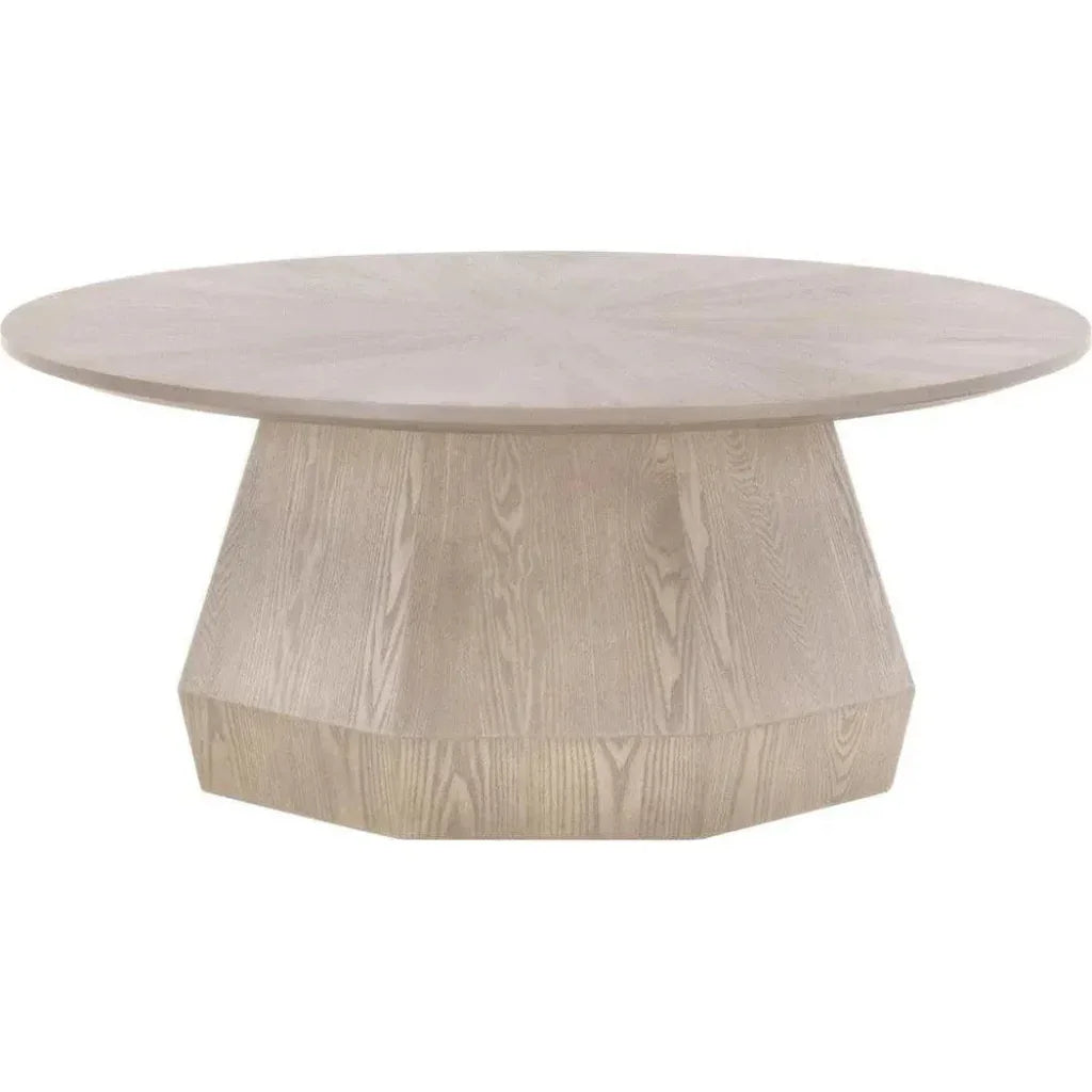 Coulter Wood Brown Round Coffee Table - LOOMLAN - Essentials For Living - Coffee Tables